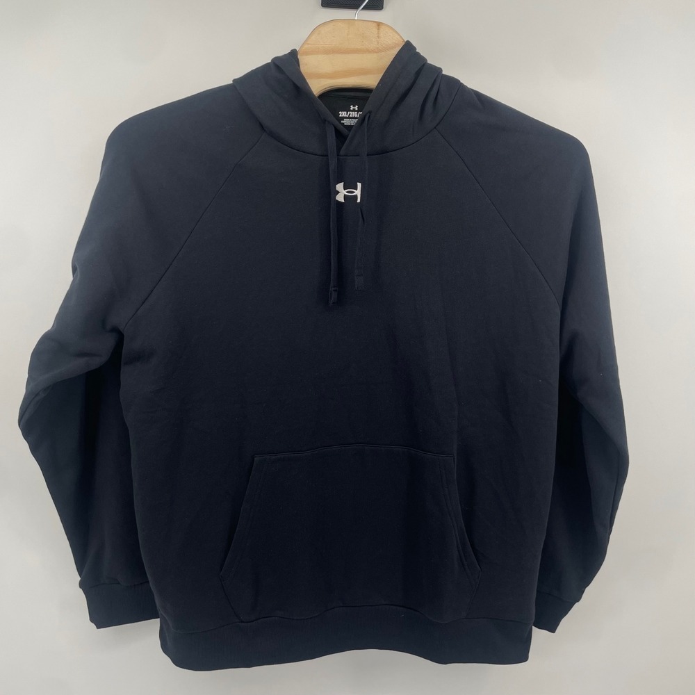 Under Armour Rival Fleece Hoodie Mens 2XL Black Loose Fit NWT